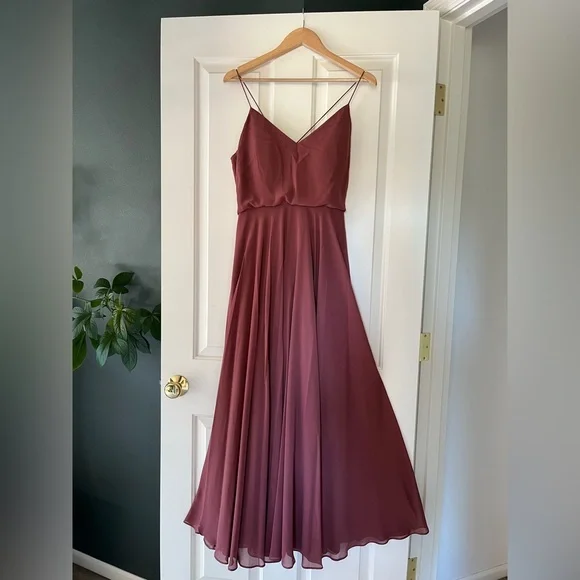 sachin and babi light blue dress Revelry Dress 6 Alma Chiffon Maxi Gown Formal Cinnamon Rose Wedding  Bridesmaid main image 1